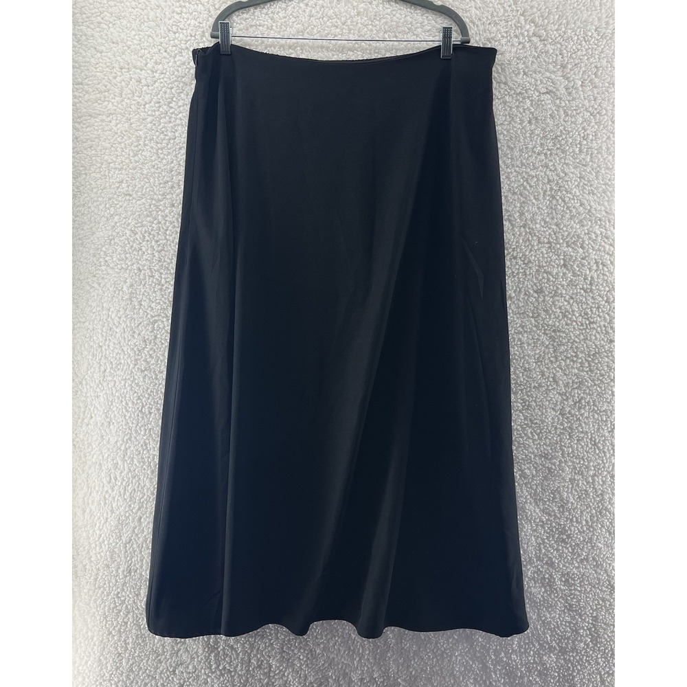 CIDER Women's Midi Skirt Size 2XL Elastic Waist Black Minimalist Comfort Classic